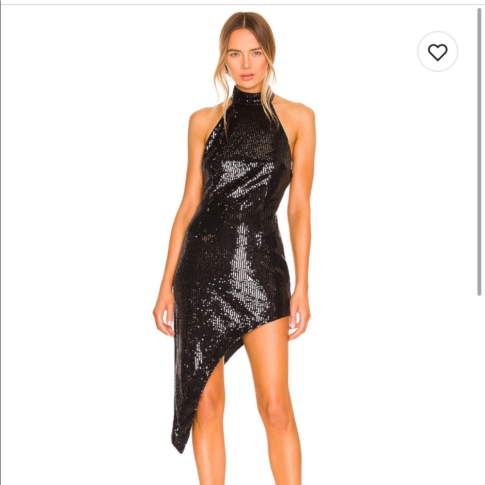 Revolve NBD Mirabelle Midi Dress Black Sequin NWT